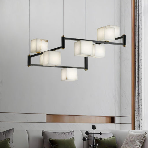 Alabaster Square Box Chandelier - Simprolos