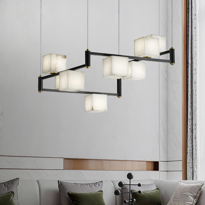 Alabaster Square Box Chandelier - Simprolos
