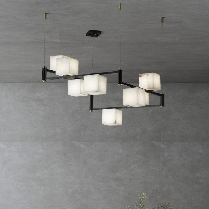 Alabaster Square Box Chandelier - Simprolos