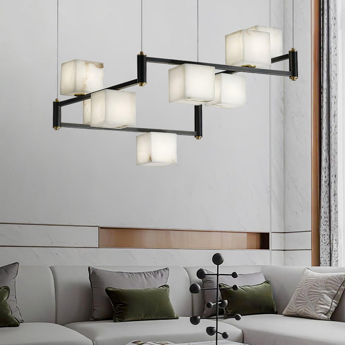 Alabaster Square Box Chandelier - Simprolos