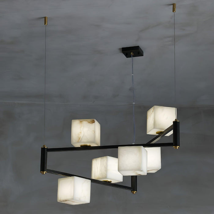 Alabaster Square Box Chandelier - Simprolos