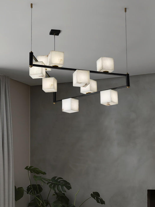 Alabaster Square Box Chandelier - Simprolos