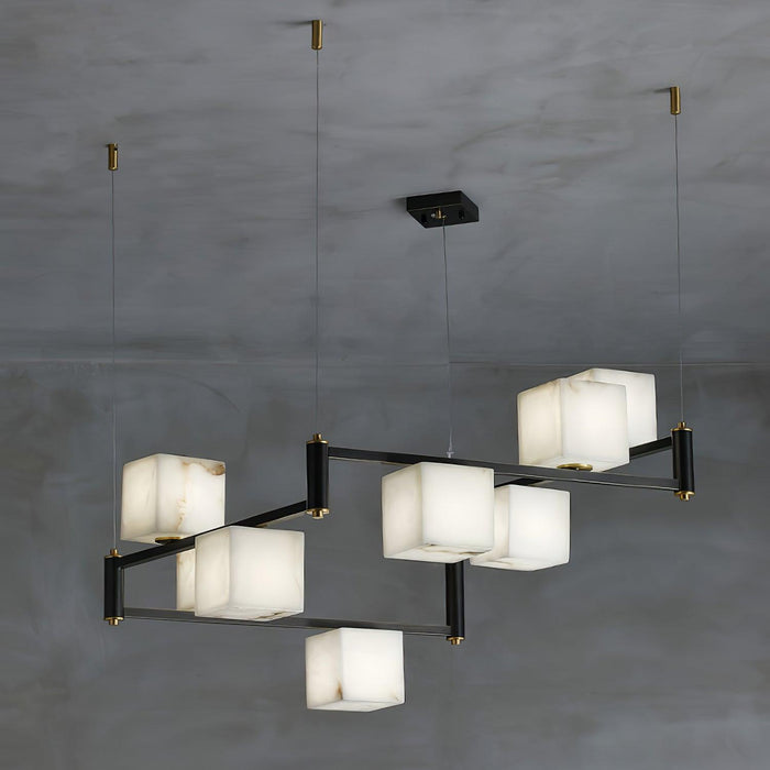 Alabaster Square Box Chandelier - Simprolos