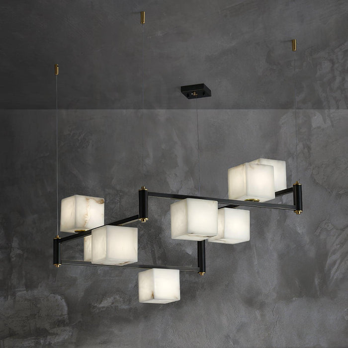Alabaster Square Box Chandelier - Simprolos