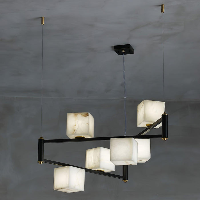 Alabaster Square Box Chandelier - Simprolos