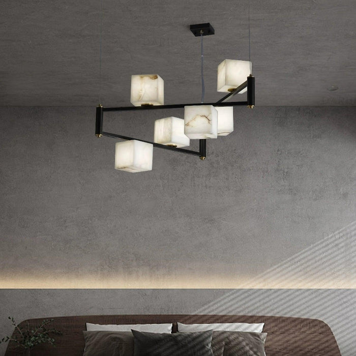 Alabaster Square Box Chandelier - Simprolos