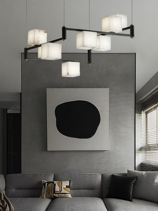 Alabaster Square Box Chandelier - Simprolos