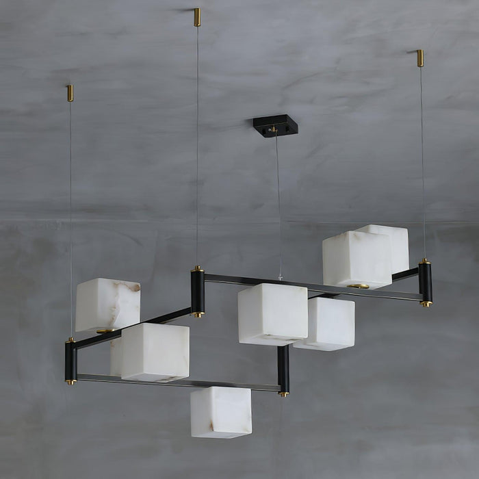 Alabaster Square Box Chandelier - Simprolos