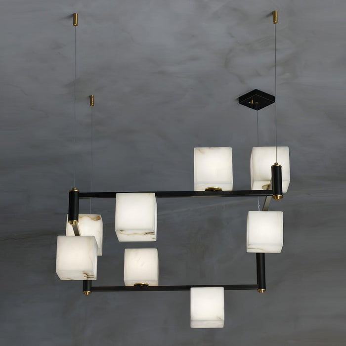 Alabaster Square Box Chandelier - Simprolos
