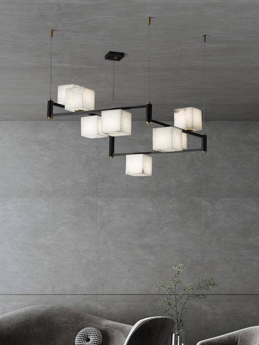 Alabaster Square Box Chandelier - Simprolos