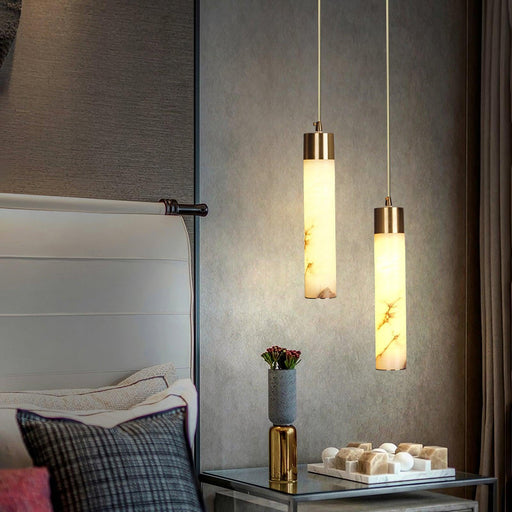Alabaster Tala Brass Pendant Lamp - Simprolos