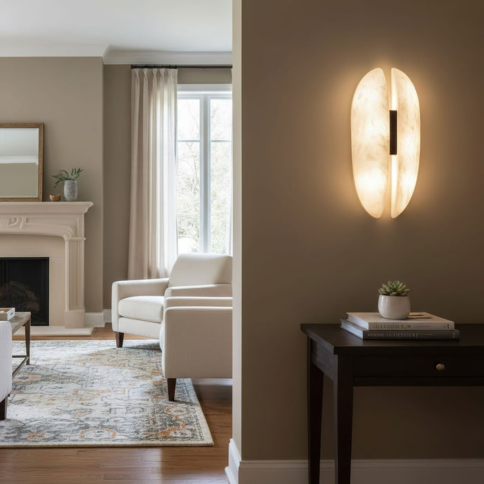 Alabaster Veil Wall Sconce - Simprolos