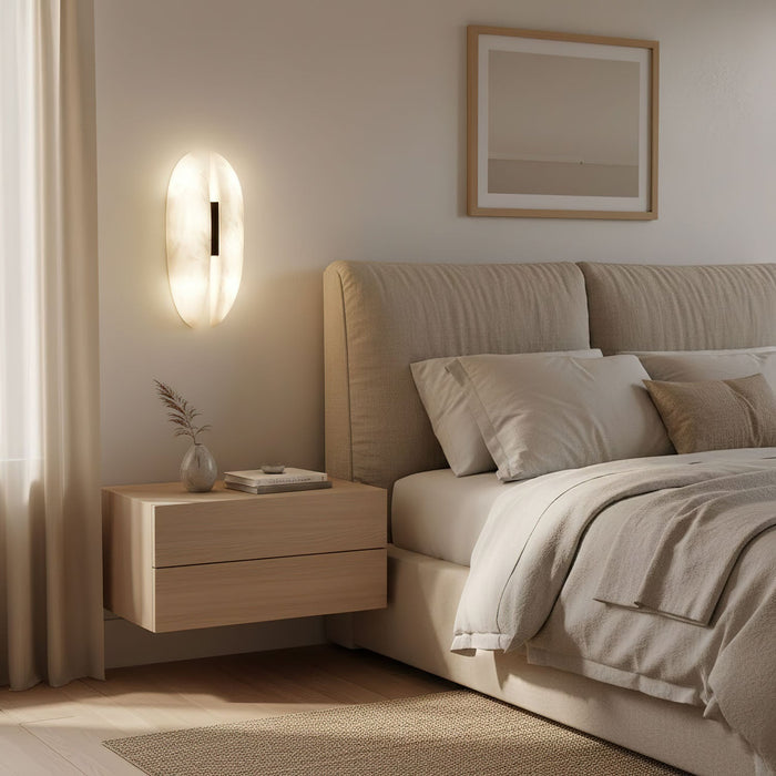 Alabaster Veil Wall Sconce - Simprolos