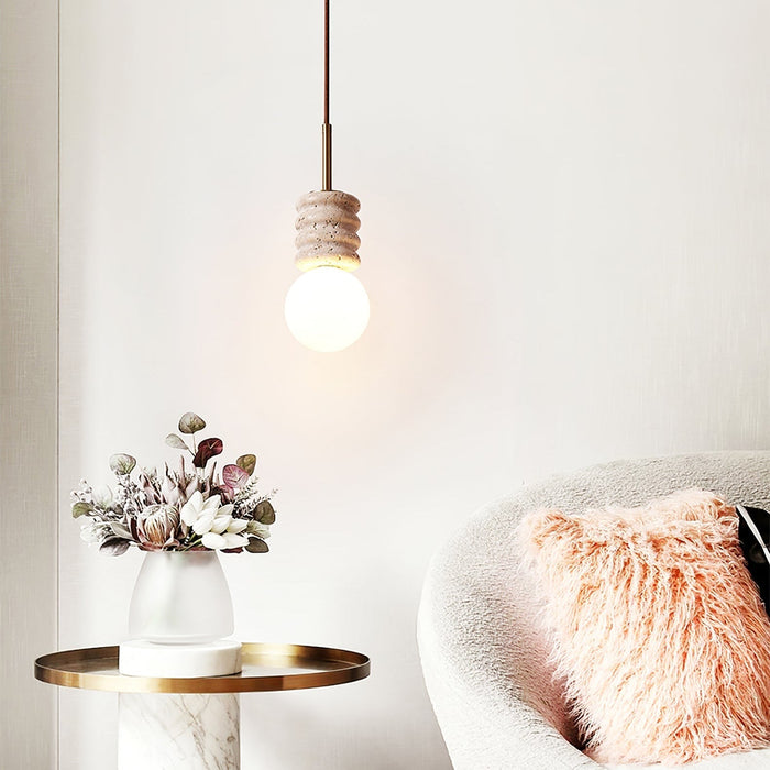 Alvia Travertine Pendant Lamp - Simprolos