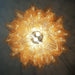 Amber Glass Leaf Chandelier - Simprolos