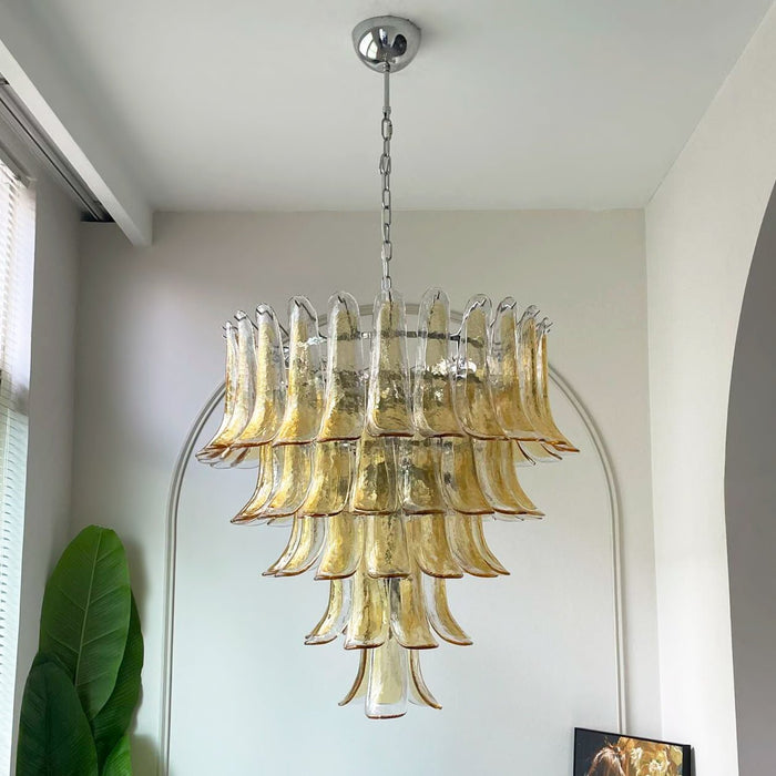 Amber Glass Petals Chandelier - Simprolos