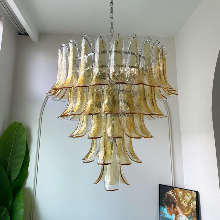 Amber Glass Petals Chandelier - Simprolos