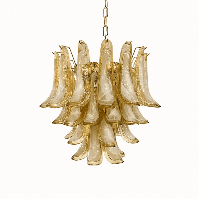 Amber Glass Petals Chandelier - Simprolos