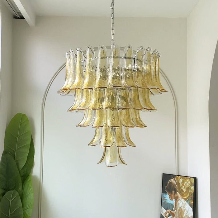 Amber Glass Petals Chandelier - Simprolos