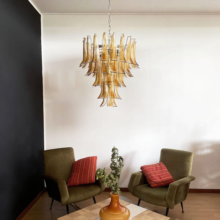 Amber Glass Petals Chandelier - Simprolos
