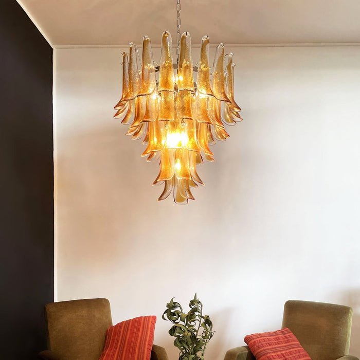 Amber Glass Petals Chandelier - Simprolos