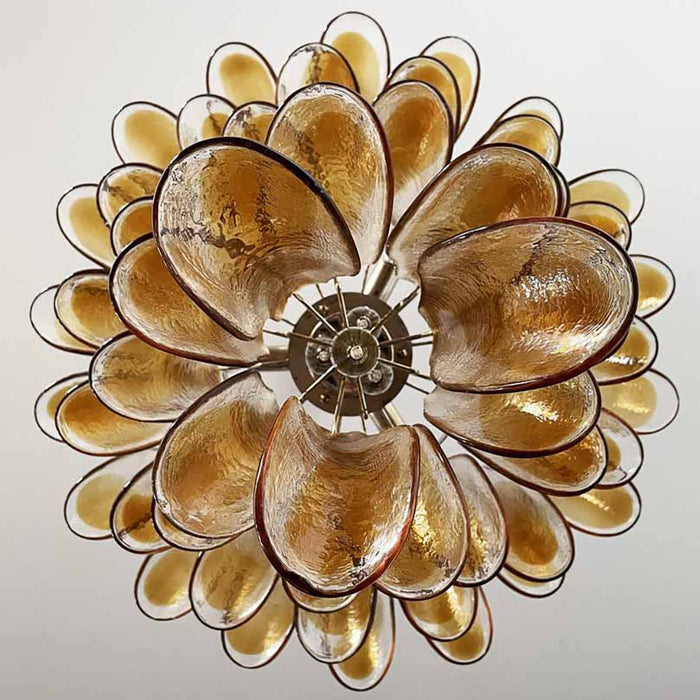Amber Glass Petals Chandelier - Simprolos
