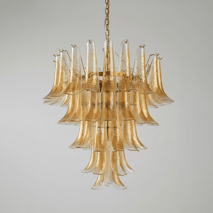 Amber Glass Petals Chandelier - Simprolos
