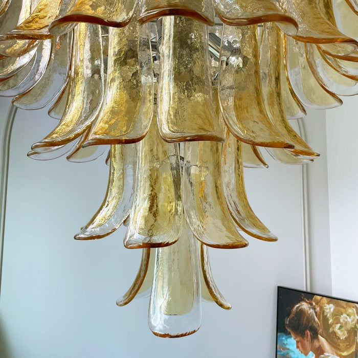 Amber Glass Petals Chandelier - Simprolos