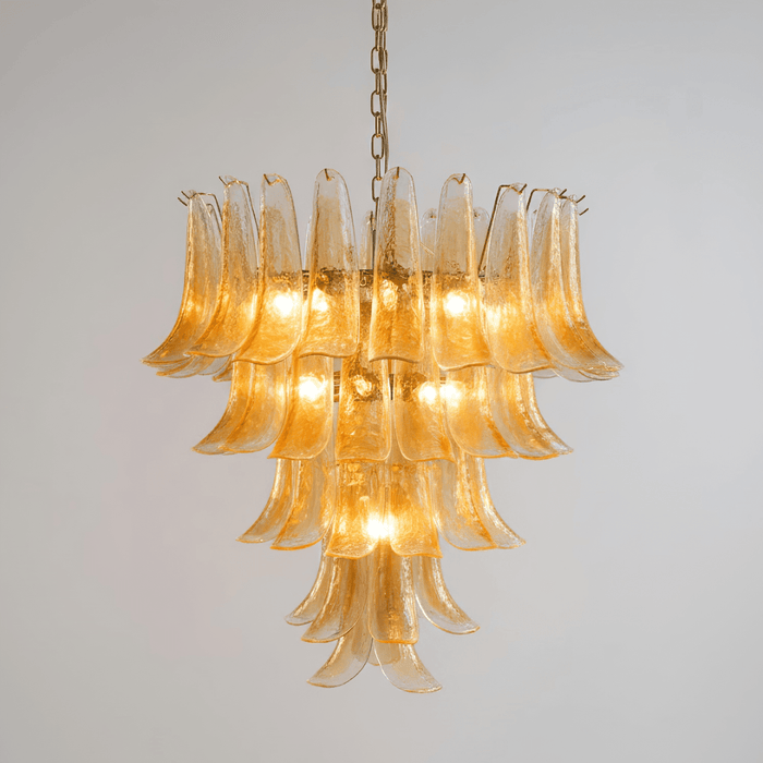 Amber Glass Petals Chandelier - Simprolos