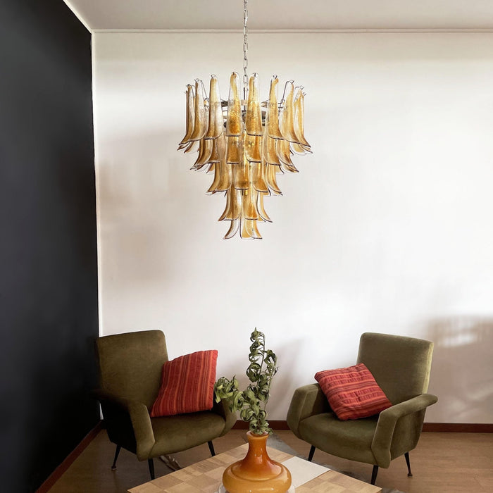 Amber Glass Petals Chandelier - Simprolos