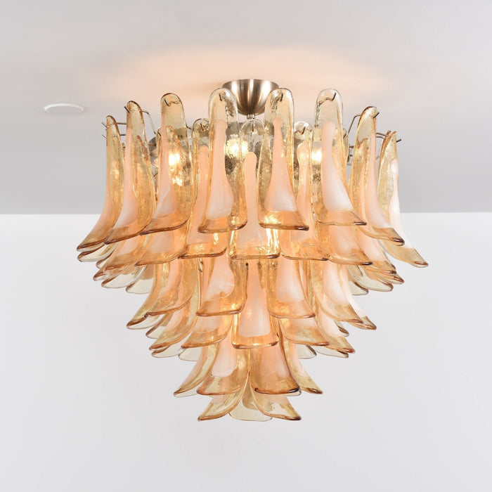 Amber Petal Glass Ceiling Lamp - Simprolos