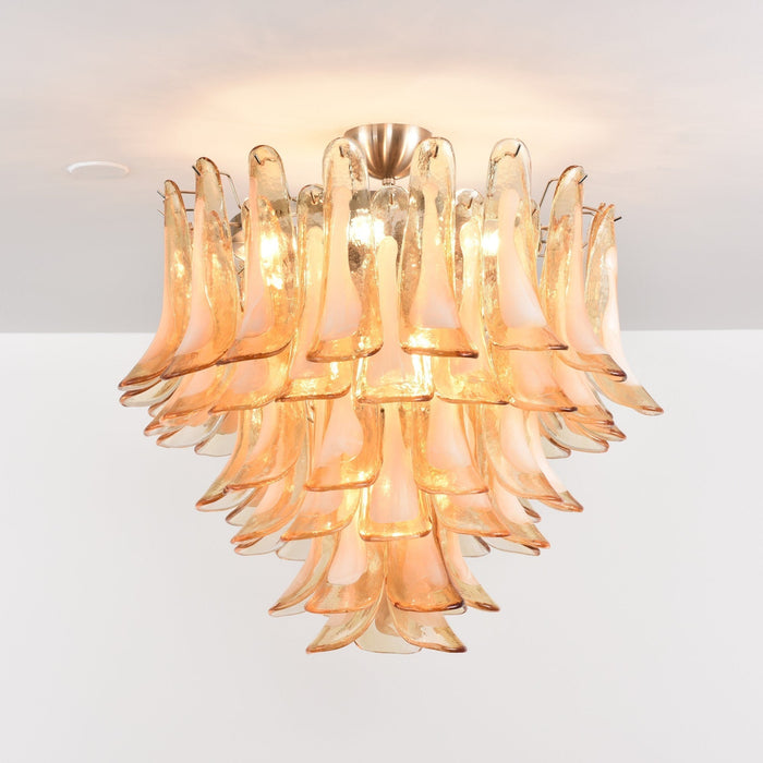 Amber Petal Glass Ceiling Lamp - Simprolos