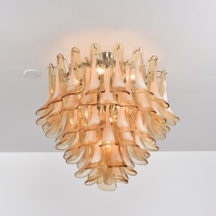 Amber Petal Glass Ceiling Lamp - Simprolos