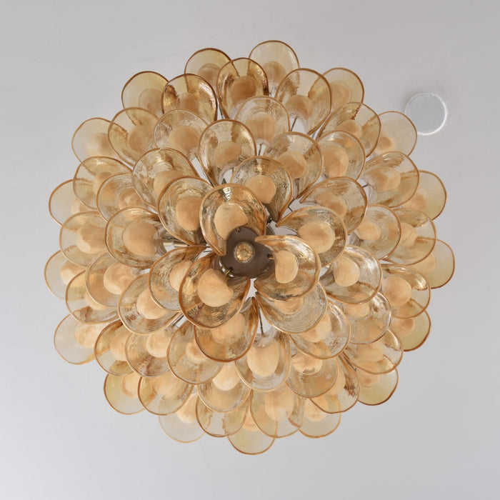 Amber Petal Glass Ceiling Lamp - Simprolos