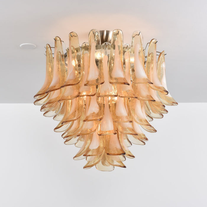 Amber Petal Glass Ceiling Lamp - Simprolos
