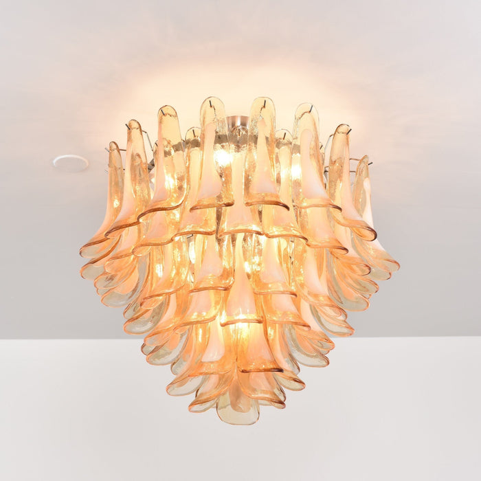 Amber Petal Glass Ceiling Lamp - Simprolos
