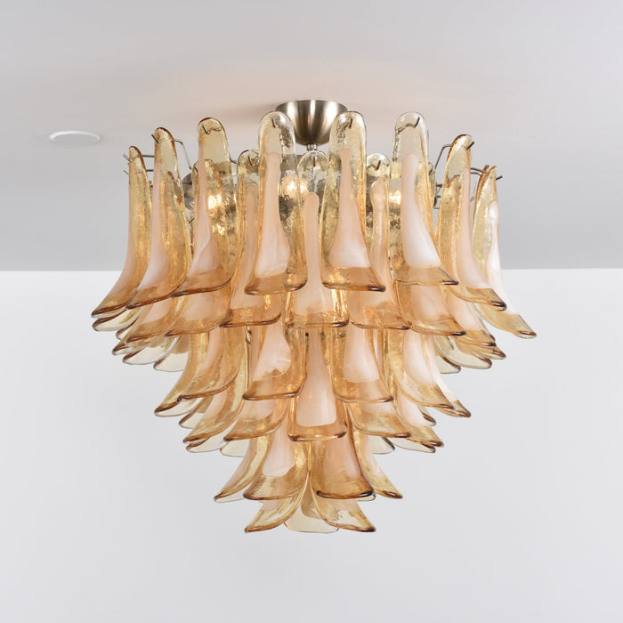 Amber Petal Glass Ceiling Lamp - Simprolos