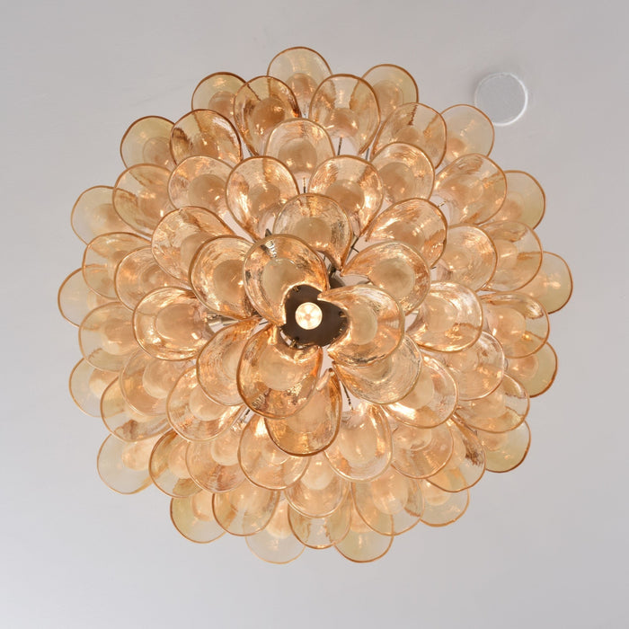 Amber Petal Glass Ceiling Lamp - Simprolos