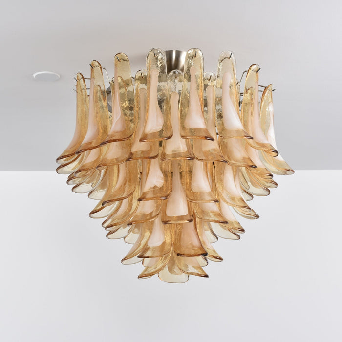 Amber Petal Glass Ceiling Lamp - Simprolos