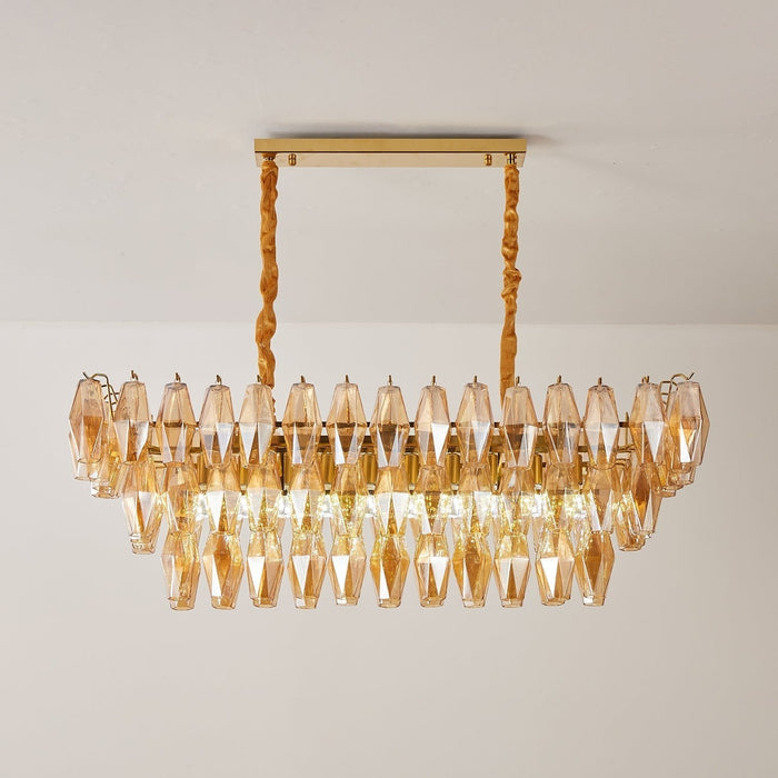 Amber Prism Glass Chandelier - Simprolos