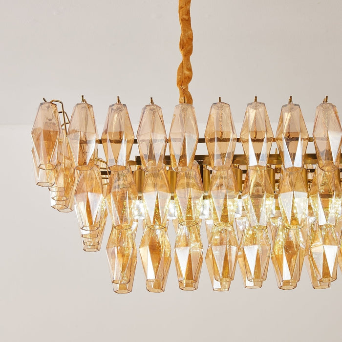 Amber Prism Glass Chandelier - Simprolos
