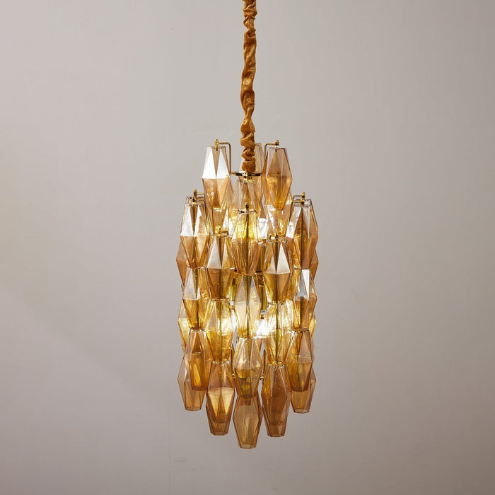 Amber Prism Long Chandelier - Simprolos