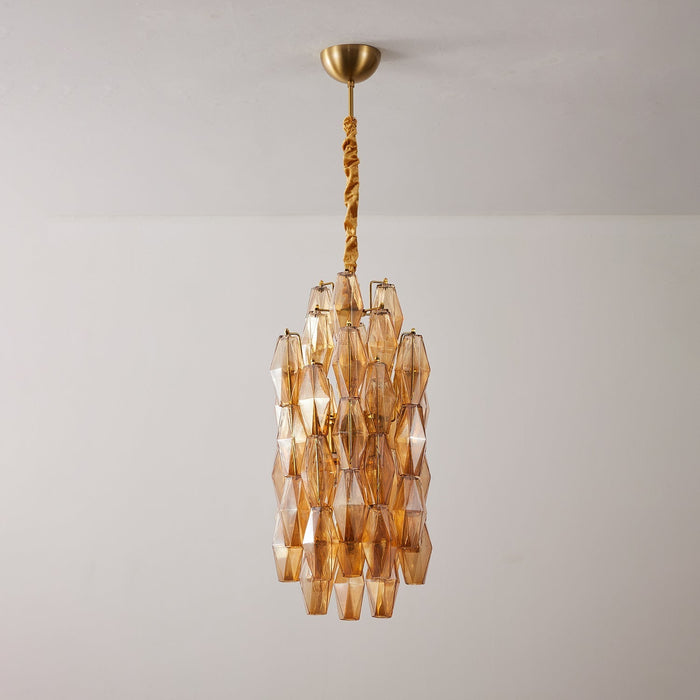 Amber Prism Long Chandelier - Simprolos