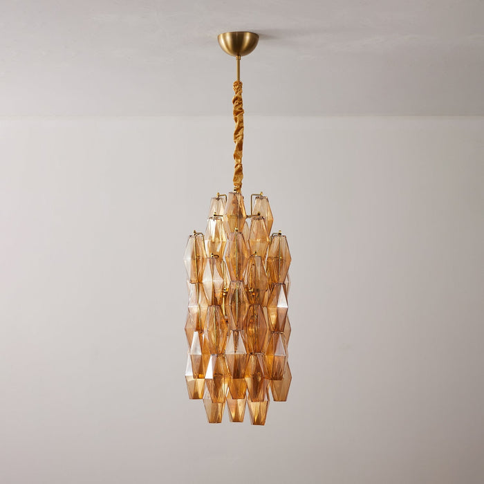 Amber Prism Long Chandelier - Simprolos