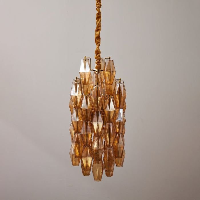 Amber Prism Long Chandelier - Simprolos