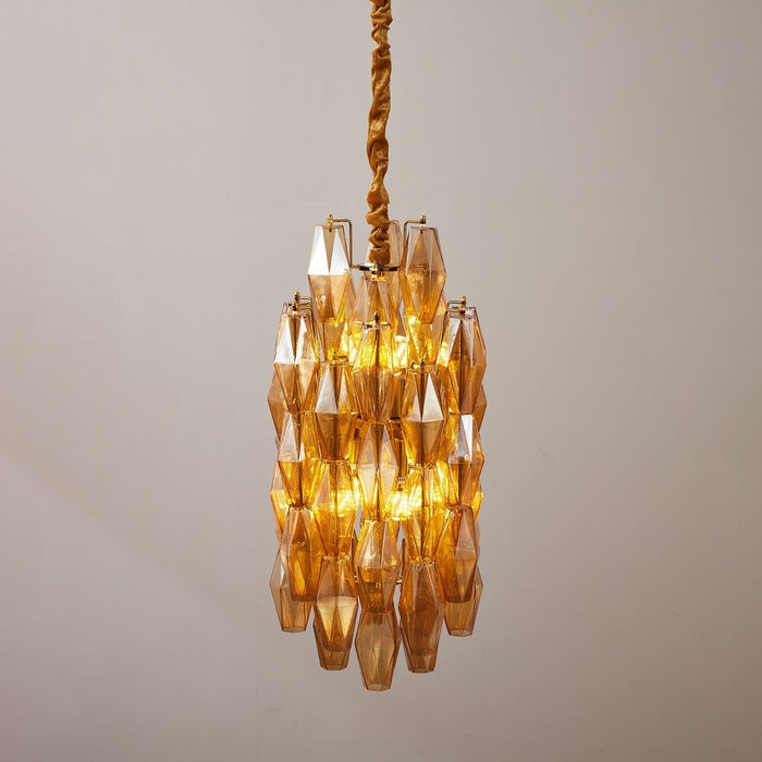 Amber Prism Long Chandelier - Simprolos