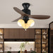 Amberglo Retro Ceiling Fan Light - Simprolos