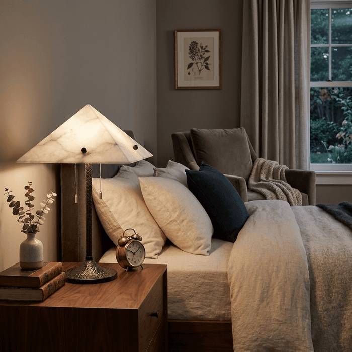 Apex Alabaster Prism Table Lamp - Simprolos