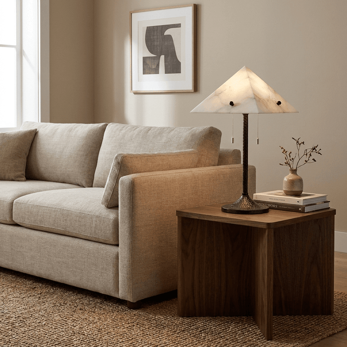 Apex Alabaster Prism Table Lamp - Simprolos