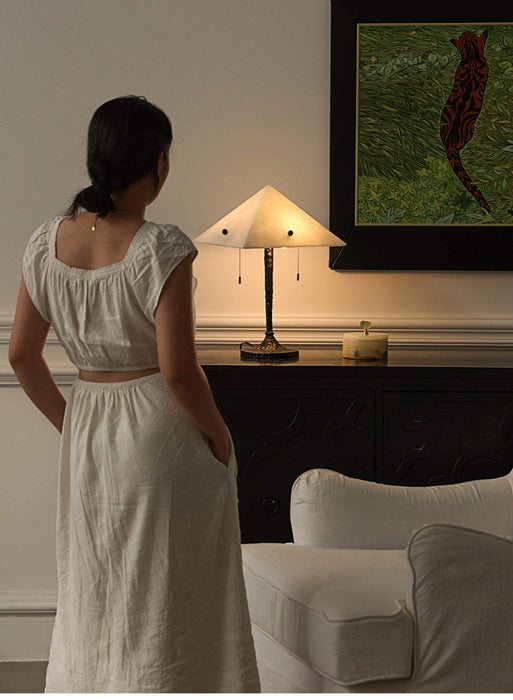 Apex Alabaster Prism Table Lamp - Simprolos